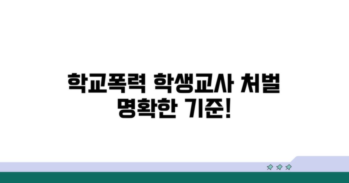학생·교사별 학교폭력 처벌 기준