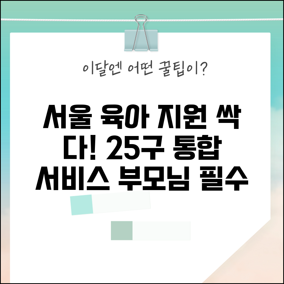 서울시 육아종합지원센터 통합 | 25개 자치구 육아지원 서비스와 프로그램 안내