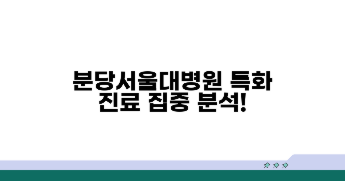 분당서울대병원 특화 진료 분야 집중 분석