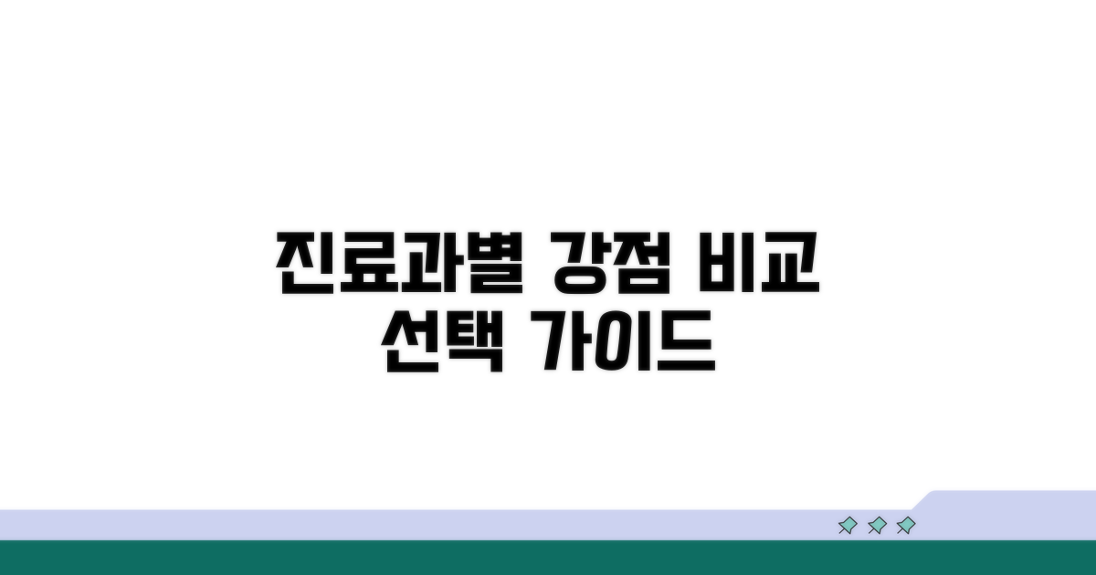 진료과별 강점 비교와 선택 가이드