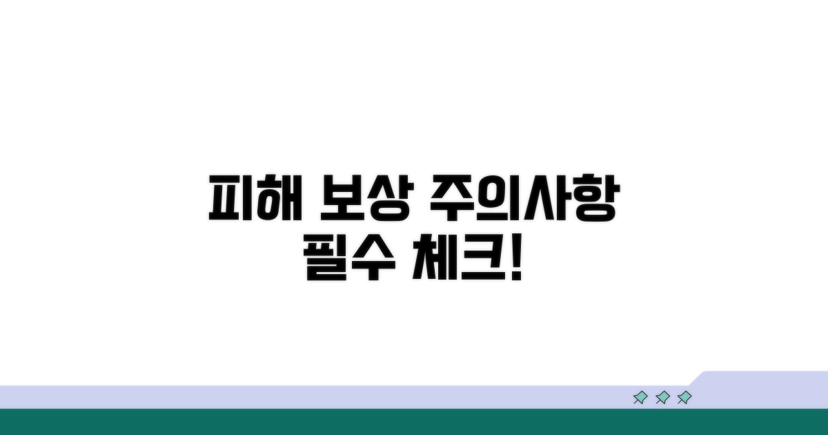 피해 보상 관련 주의사항 체크