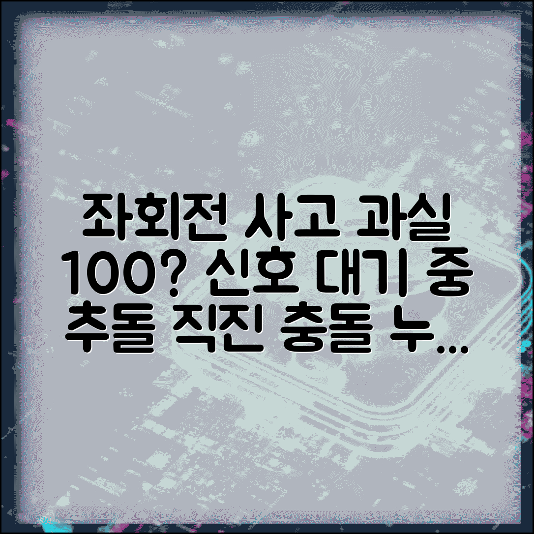 좌회전 중 사고 과실비율 | 좌회전 신호 대기 중 추돌과 직진차 충돌시 과실 판정 기준
