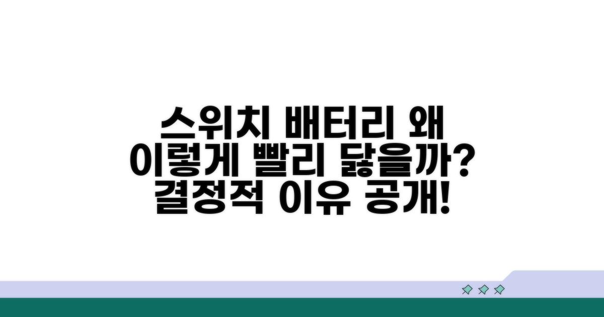 스위치 배터리, 왜 이렇게 빨리 닳을까?