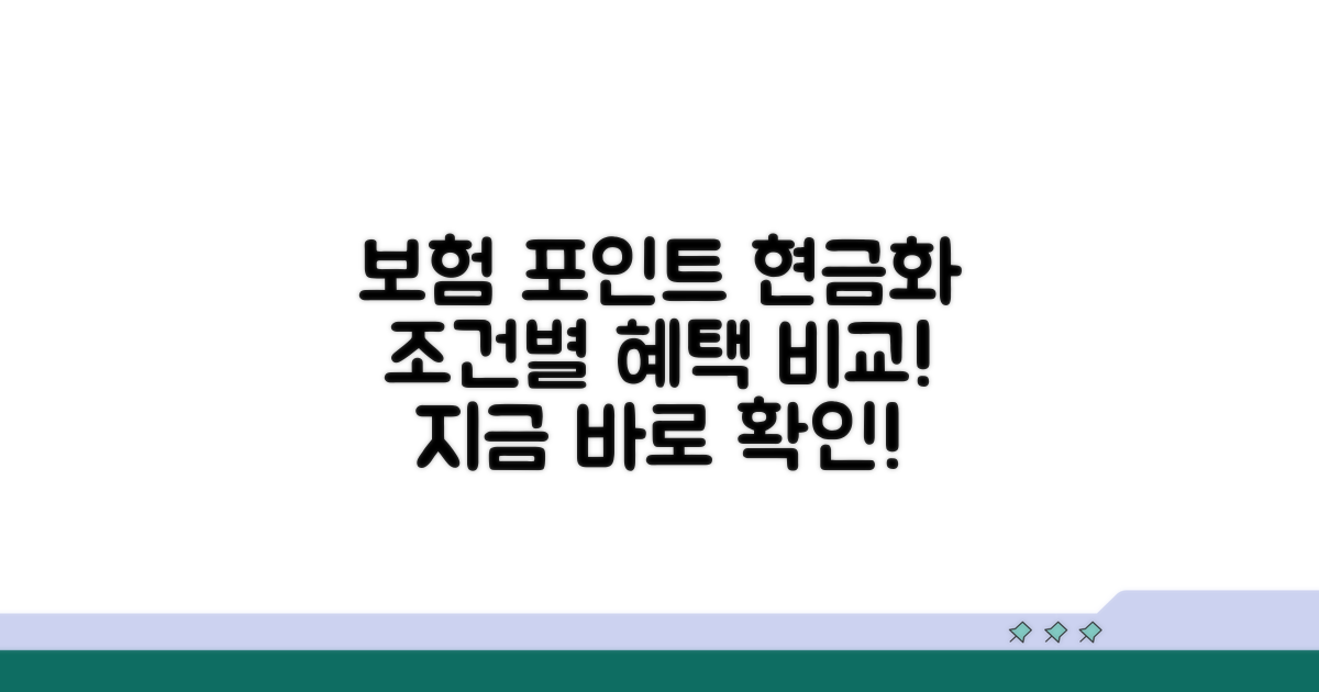 보험 포인트 현금 전환 조건 비교