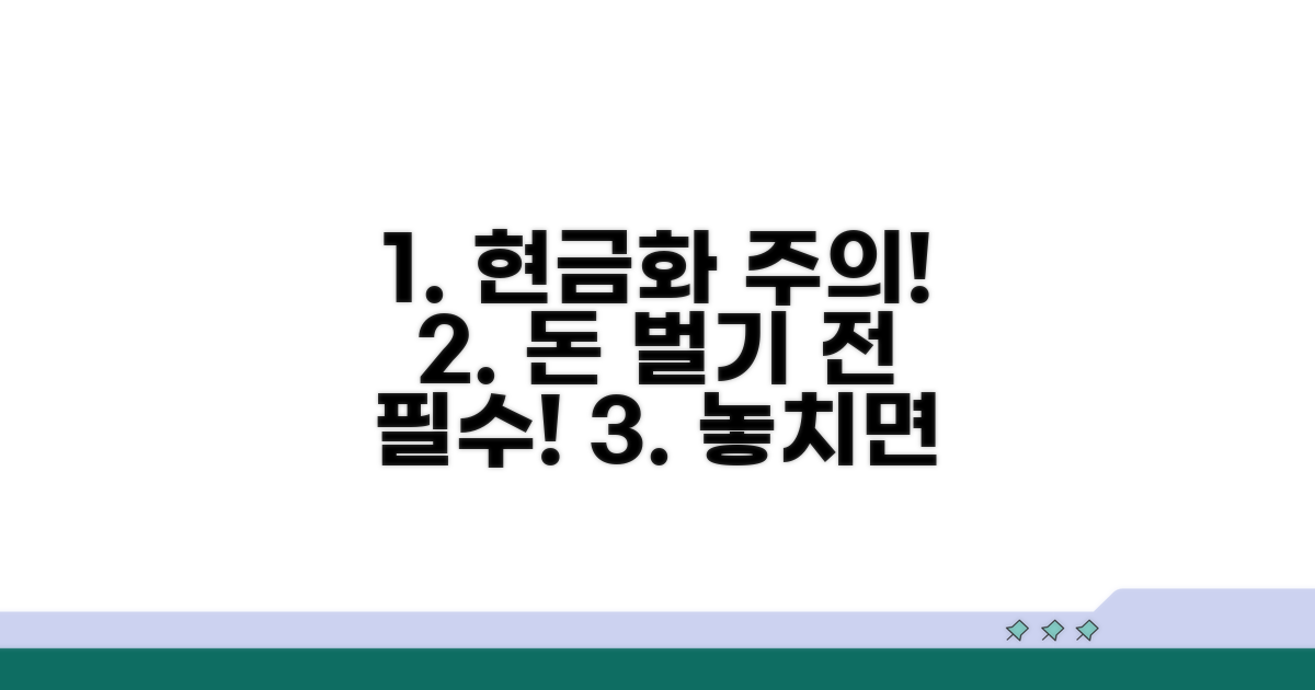 현금화 시 꼭 알아둘 주의사항