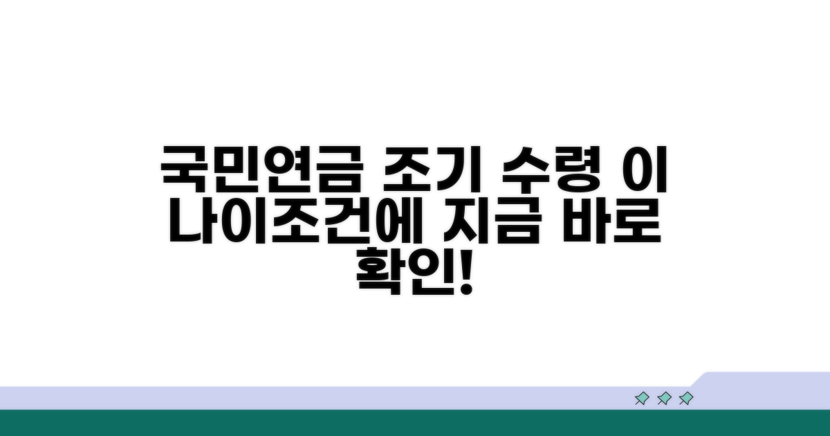 국민연금 조기 수령 나이와 조건