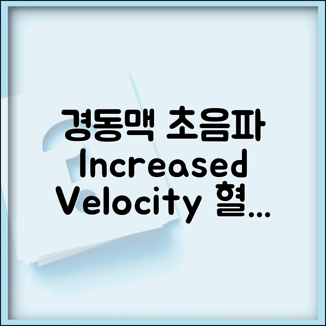 경동맥 초음파 Increased Velocity 수치 | 혈류 속도 증가 협착 정도 평가 및 해석 방법