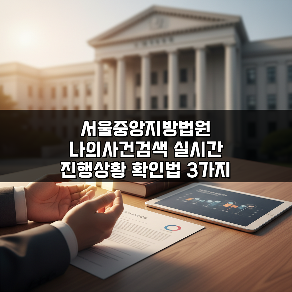 서울중앙지방법원 나의사건검색 실시간 진행상황 확인법 3가지 핵심 팁