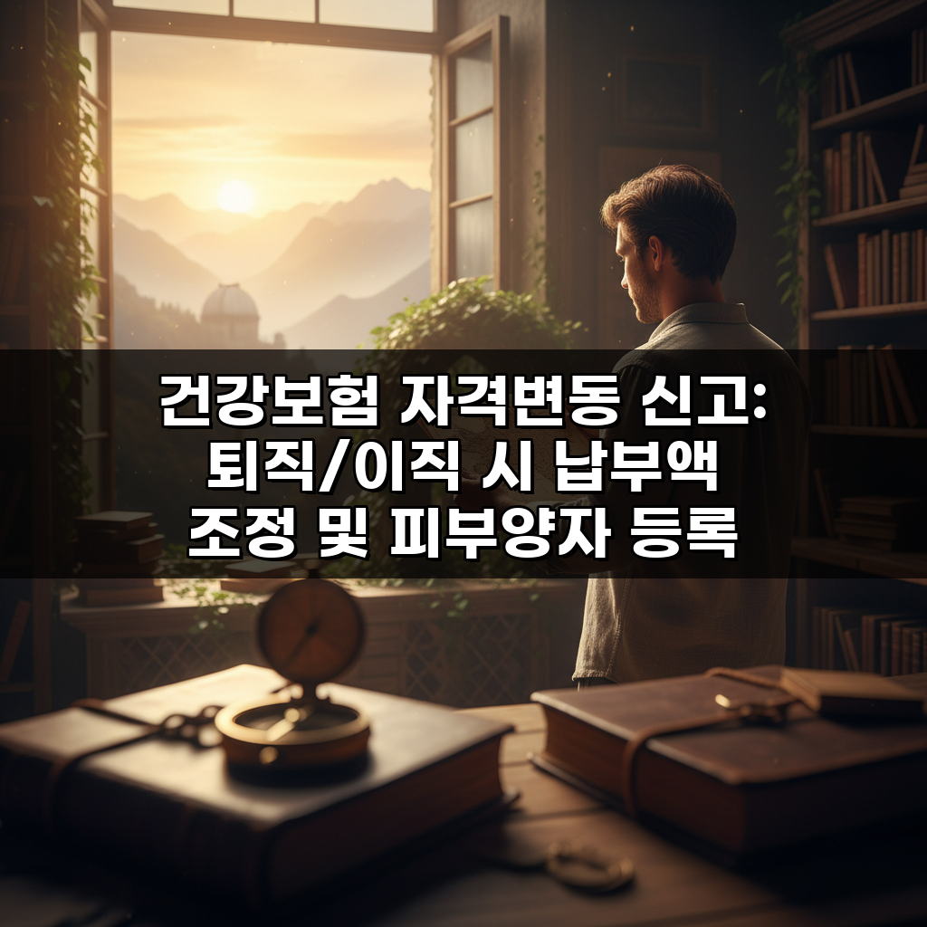 건강보험 자격변동 신고: 퇴직/이직 시 납부액 조정 및 피부양자 등록 A to Z