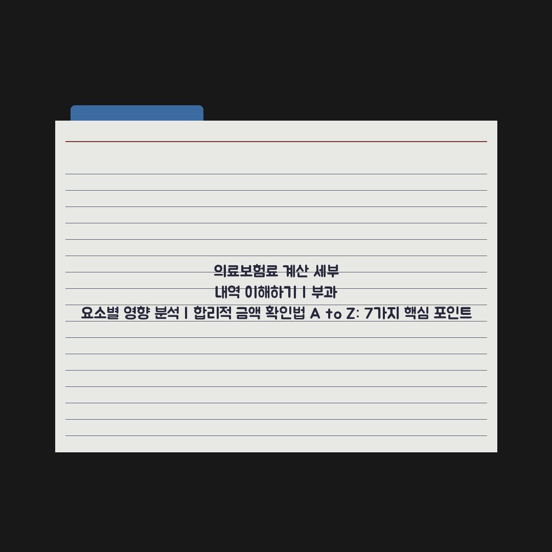 의료보험료 계산 세부 내역 이해하기 | 부과 요소별 영향 분석 | 합리적 금액 확인법 A to Z: 7가지 핵심 포인트