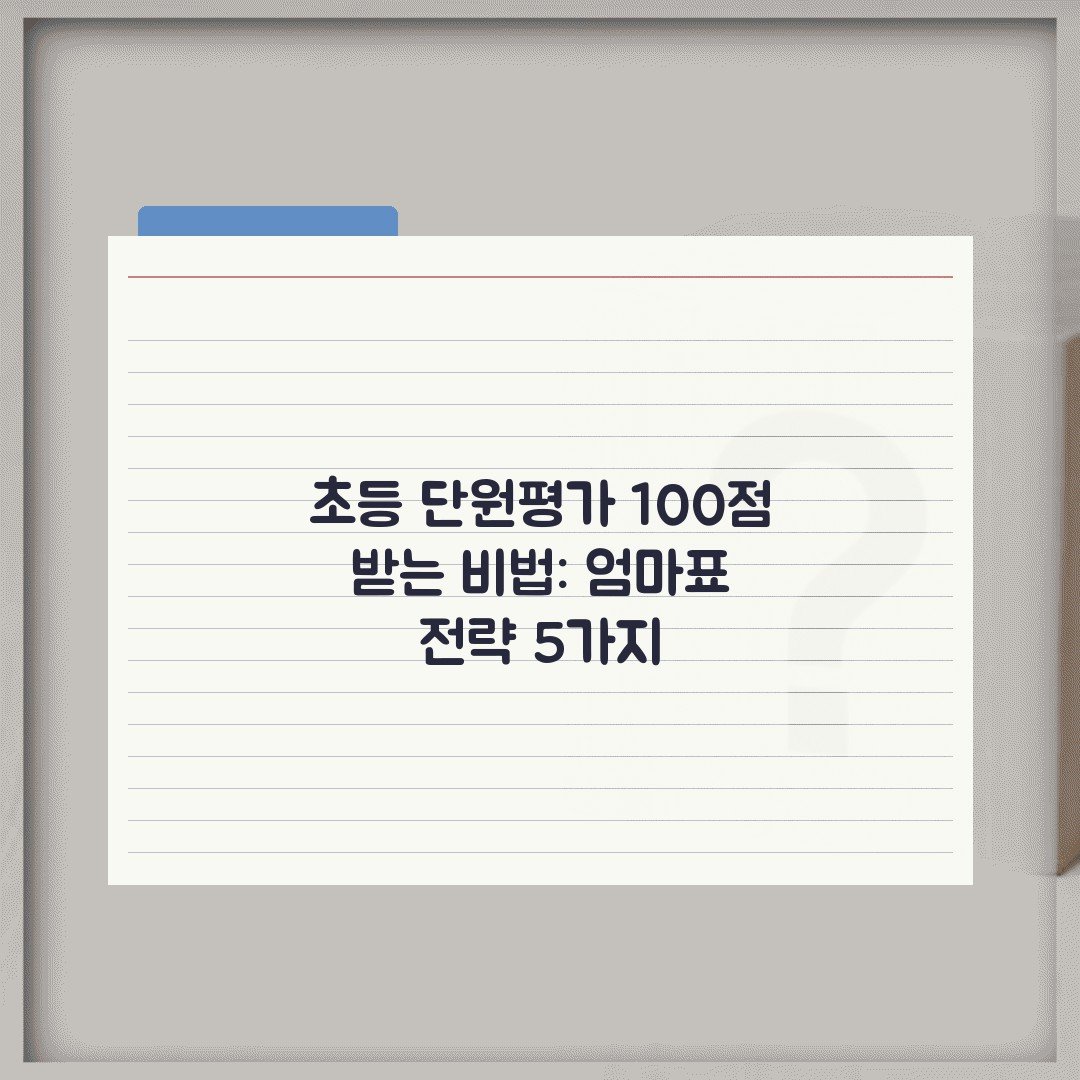 초등 단원평가 100점 받는 비법: 엄마표 전략 5가지