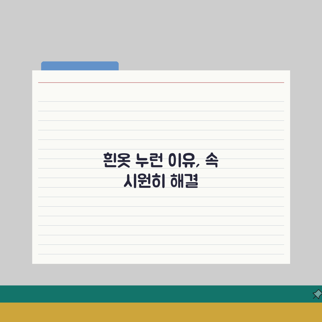 흰옷 누렇게 변하는 이유 완벽정리 | 흰 티셔츠 황변 원인 제거 총정리: 7가지 핵심 원인