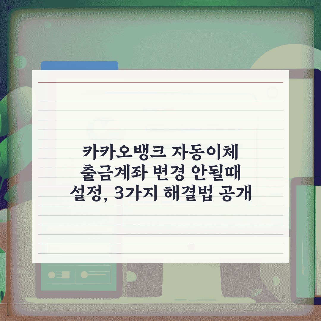 카카오뱅크 자동이체 출금계좌 변경 안될때 설정, 3가지 해결법 공개
